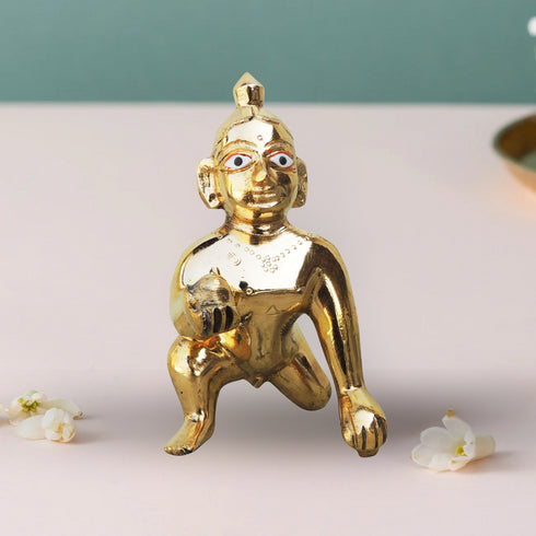 Brass Laddu Gopal God Idol Statue 0.565Kg